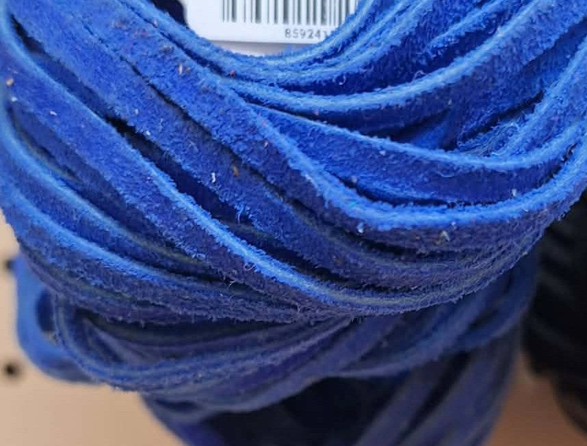 4mm Cobalt Blue Natural Suede Lacing 5yd