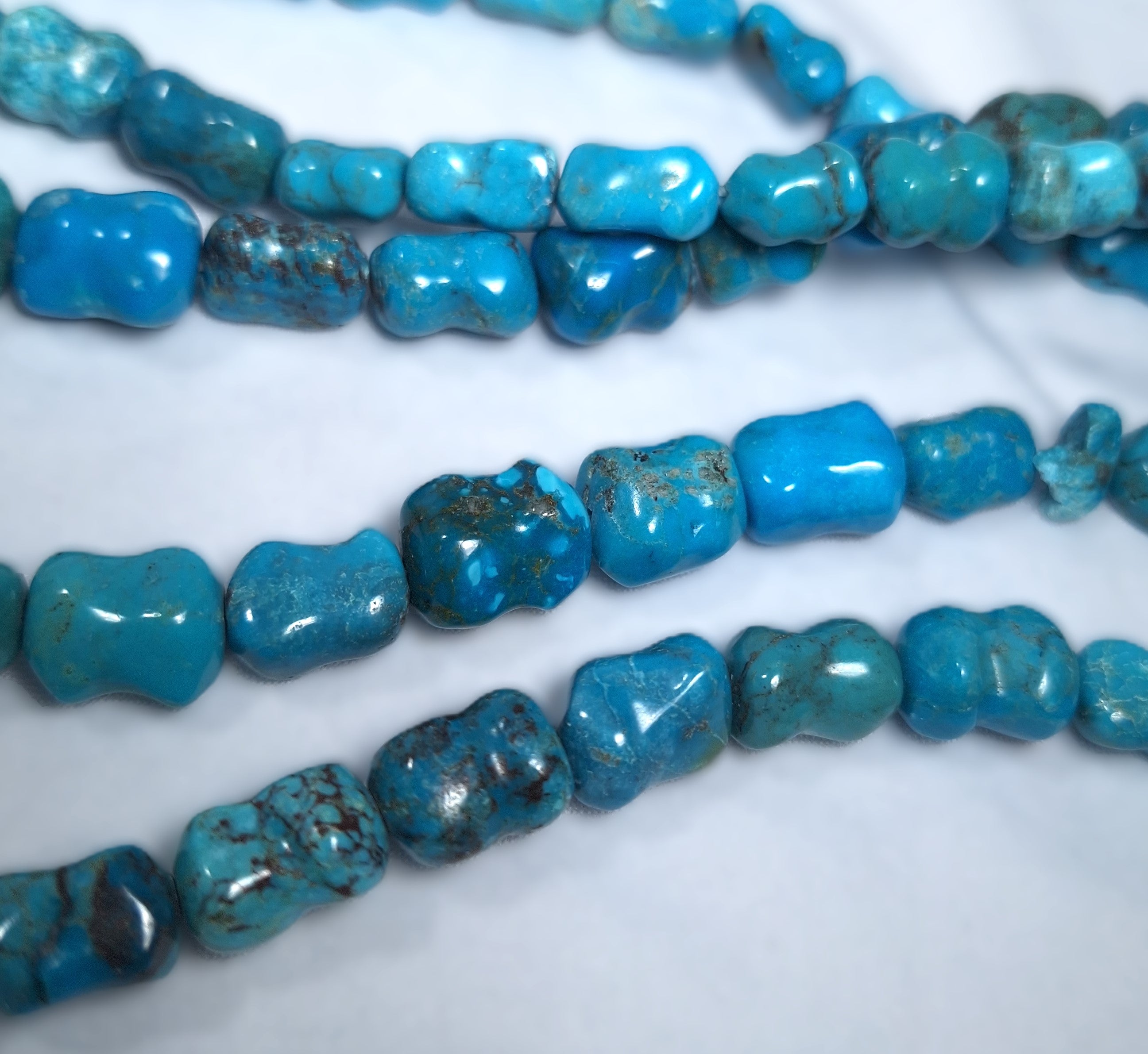 14x8mm Natural Turquoise Dog Bone Gemstone Beads 16-Inch Strand