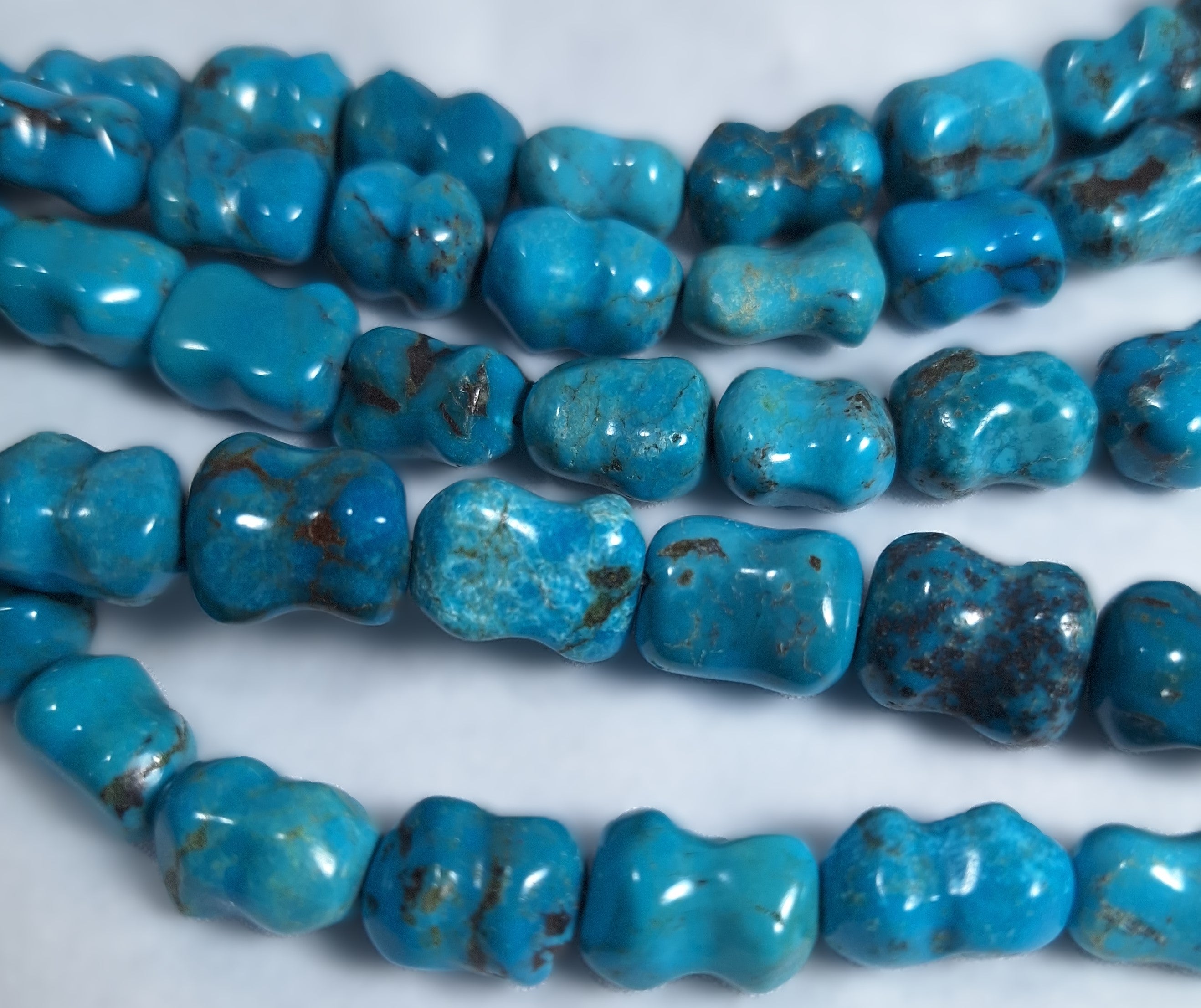 14x8mm Natural Turquoise Dog Bone Gemstone Beads 16-Inch Strand