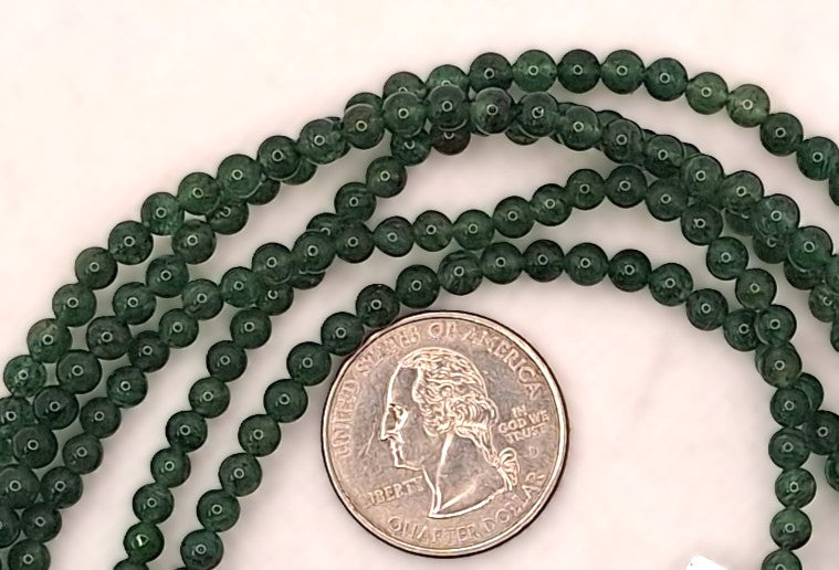 4mm Green Jade Dyed Round Gemstone Beads 8-Inch Strand