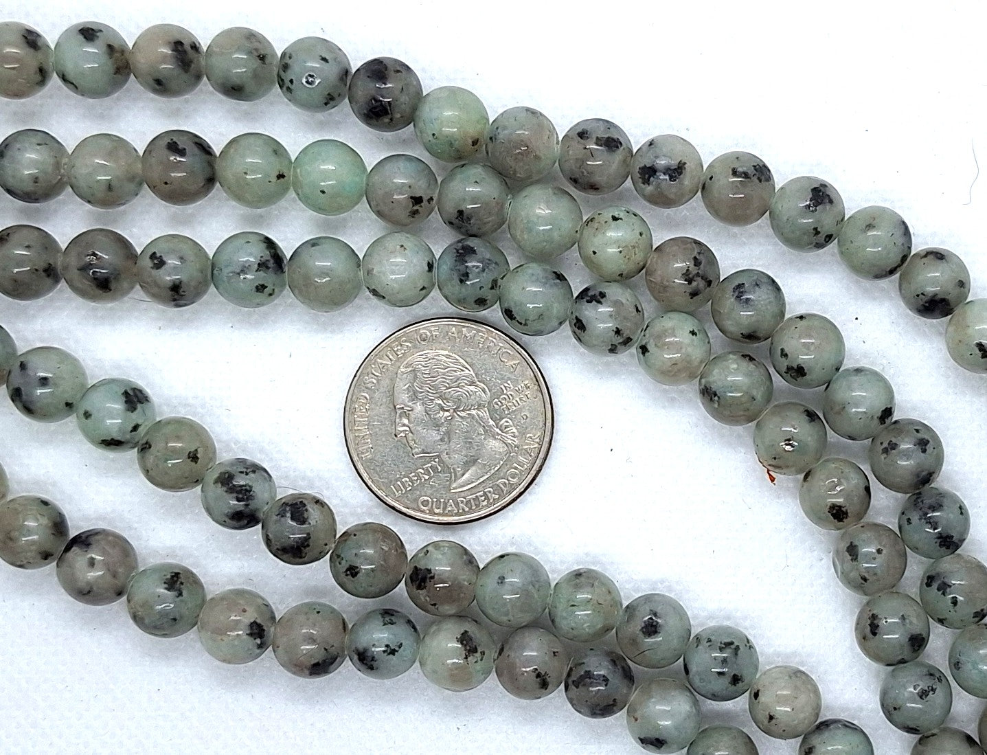 8mm Kiwi Jasper Round Gemstone Beads 8-Inch Strand