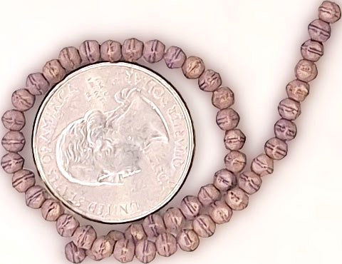 3mm Pacifica Fig Purple English Cut Pressed Glass Czech Beads 50ct