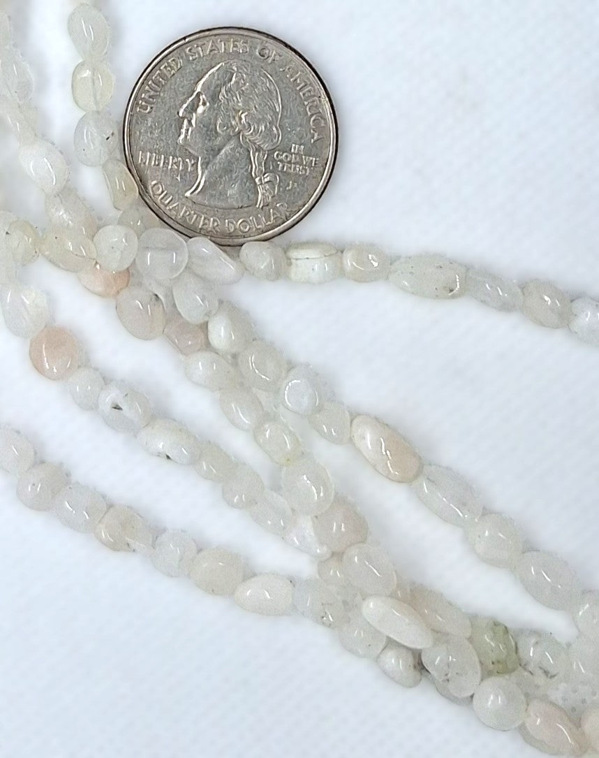 5x3mm Moonstone Pebble Nugget Gemstone Beads 8-Inch Strand