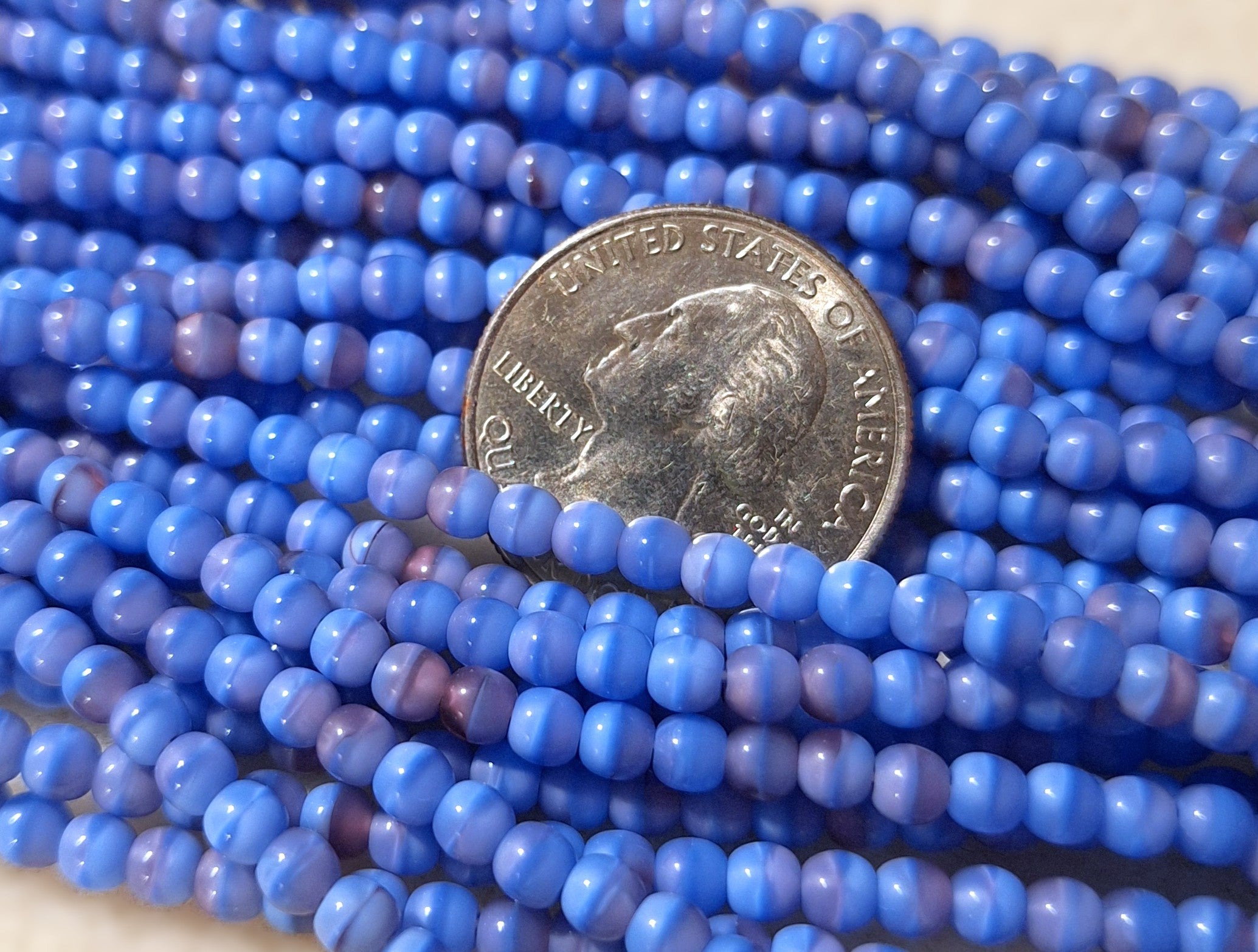 4mm Blueberry Ombre Smooth Round Druk Glass Beads 100ct