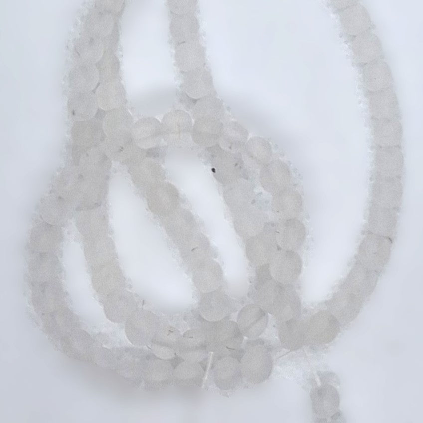 4mm Frosted Crystal Quartz Round Gemstone Beads 16-Inch Strand