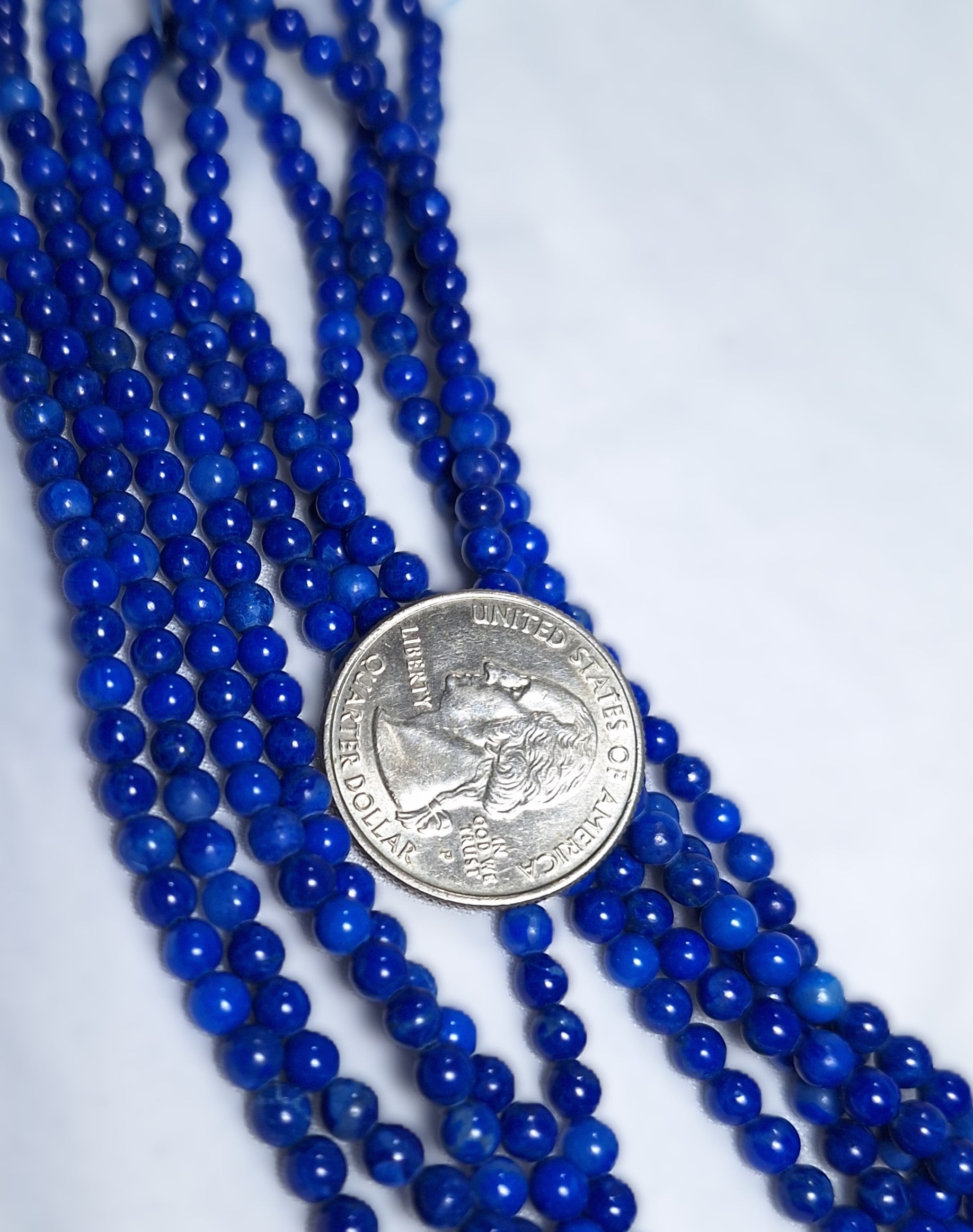 4mm Lapis Blue Dyed Howlite Round Gemstone Beads 16-Inch Strand