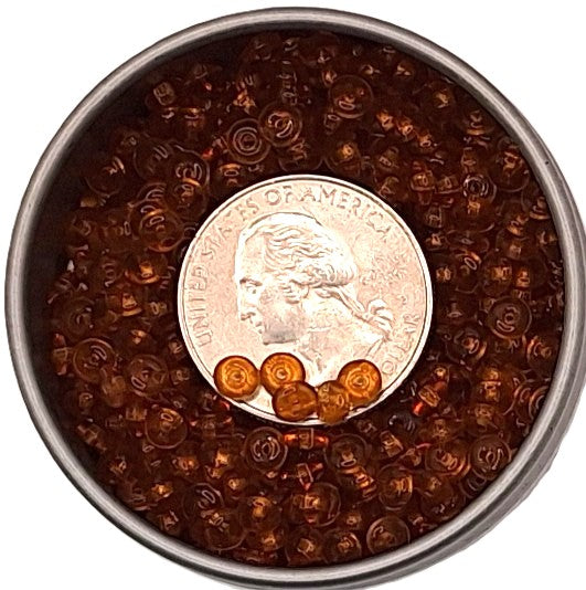 4mm Madeira Topaz Smooth Pressed Glass Rondelle Beads 100ct