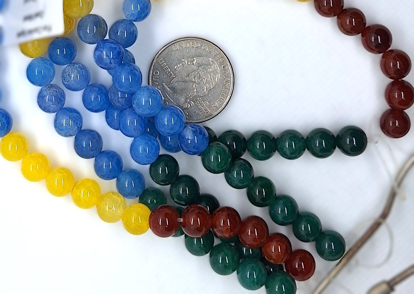 8mm Crackle Agate Mixed Dyed Round Gemstone Beads 8-Inch Strand