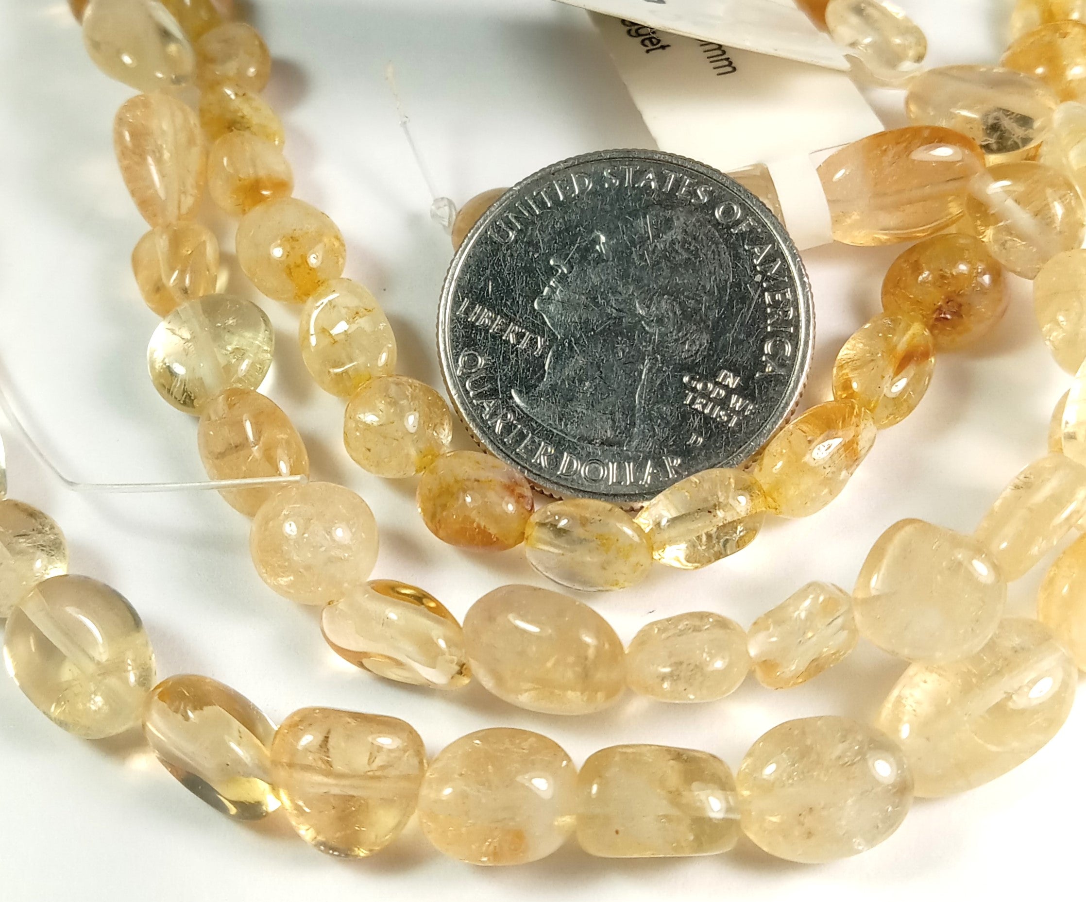7-9mm Citrine Nugget Gemstone Beads 8-Inch Strand