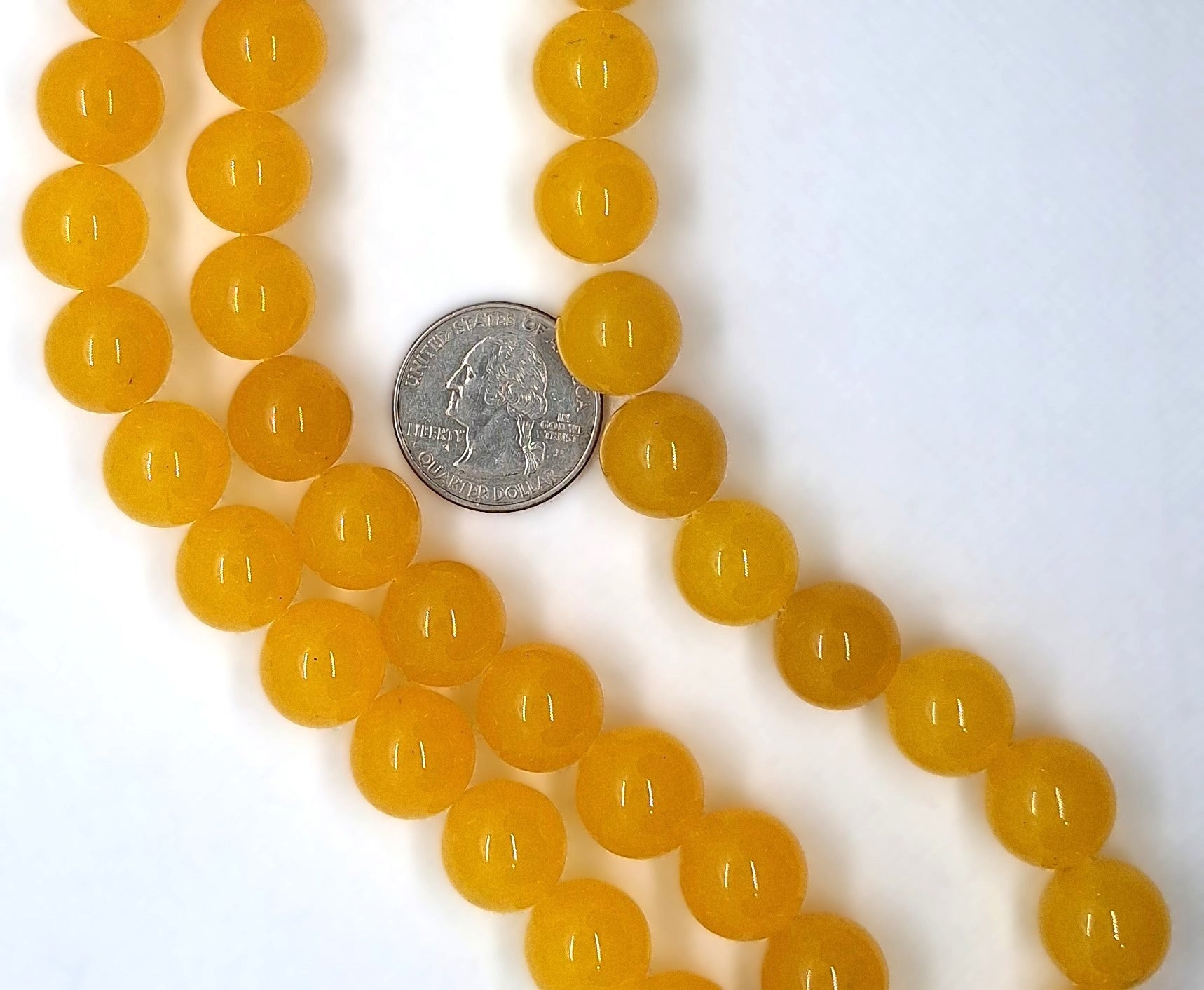 10x8mm Yellow Jade Nugget Gemstone Beads 8-Inch Strand