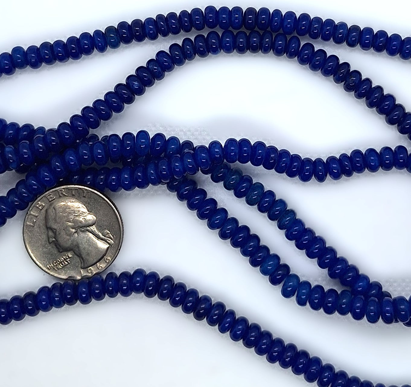 6x3mm Blue Onyx Dyed Smooth Rondelle Gemstone Beads 16-Inch Strand