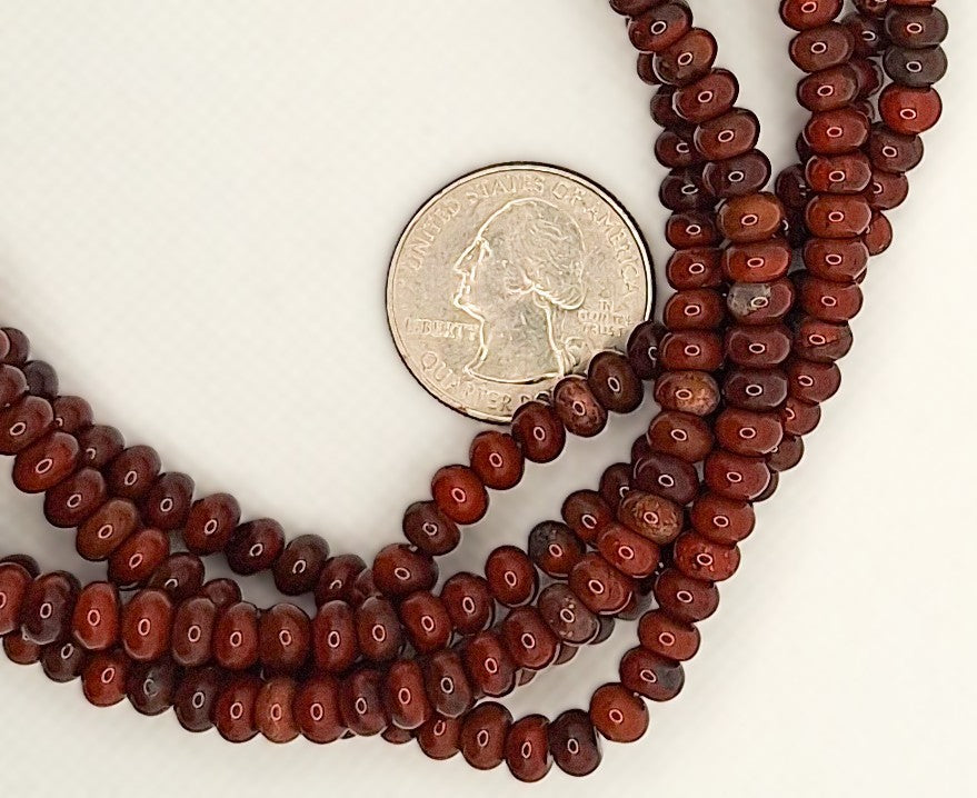 6x4mm Brecciated Jasper Smooth Rondelle Gemstone Beads 8-inch Strand