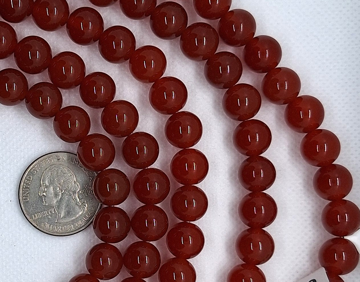 10mm Carnelian Round Gemstone Beads 8-Inch Strand