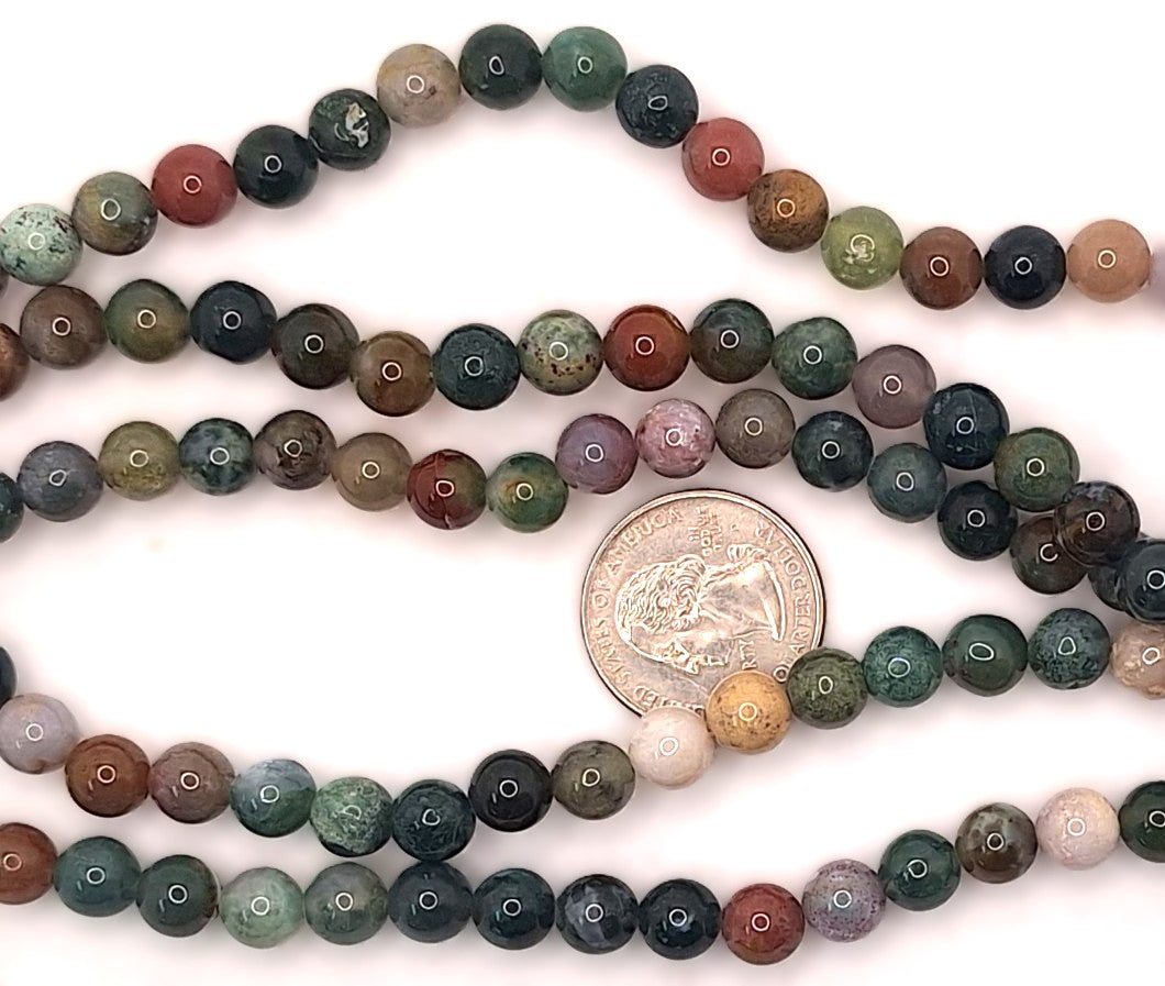 8mm Fancy Jasper Round Gemstone Beads 8-Inch Strand