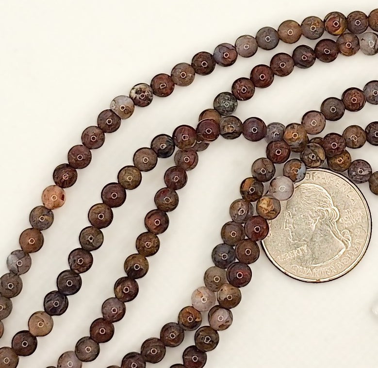 5mm Natural Pietersite Round Gemstone Beads 8-inch Strand