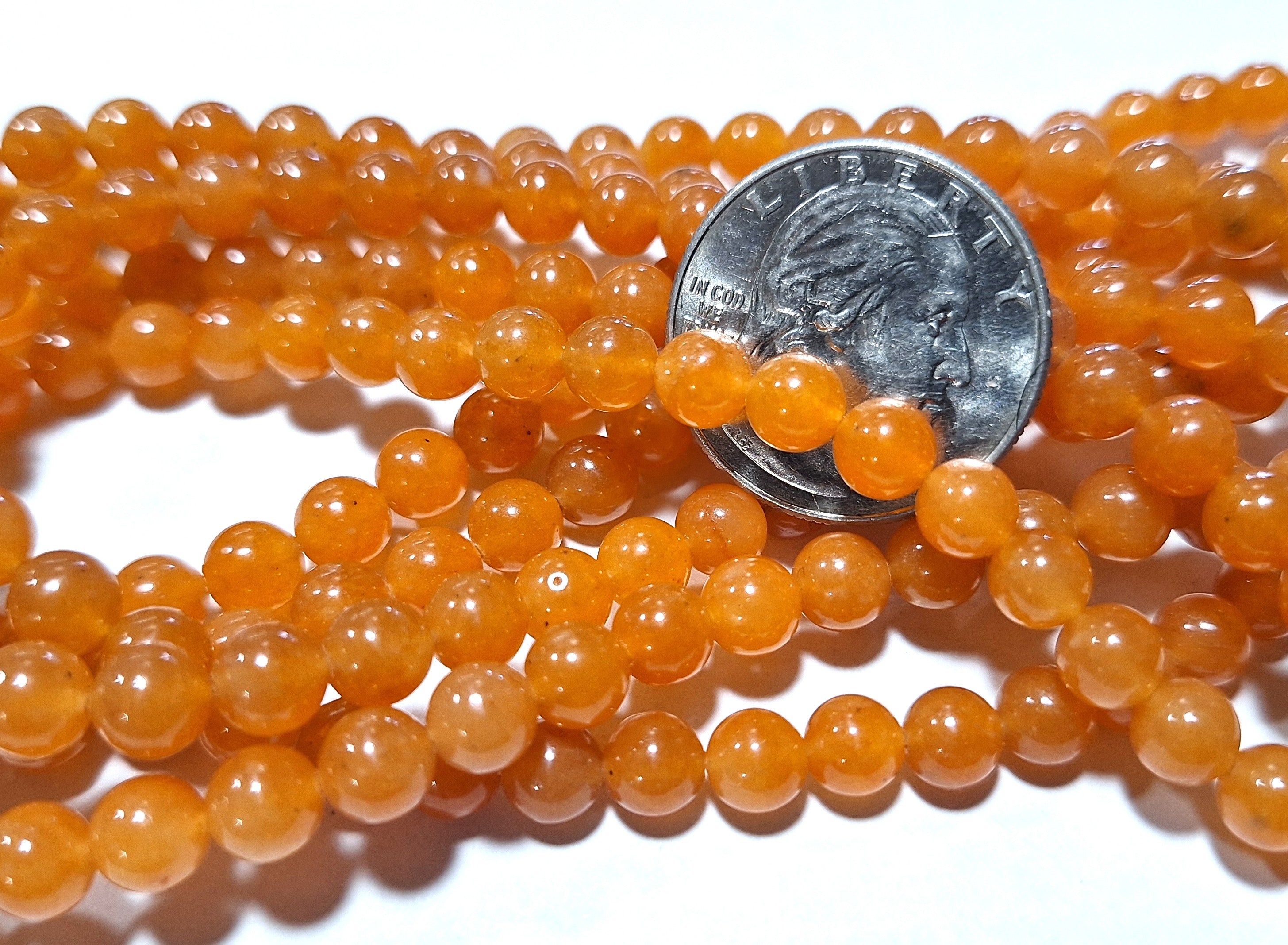 6mm Red Aventurine Round Gemstone Beads 16-Inch Strand