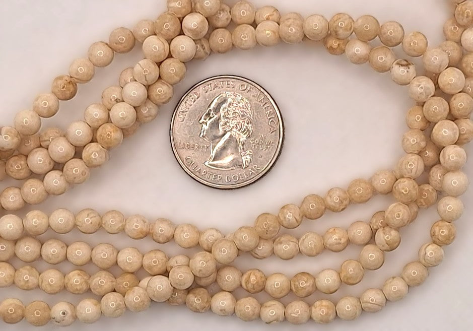 6mm River Stone Round Gemstone Beads 16-inch Strand