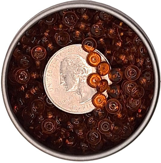 5mm Madeira Topaz Smooth Pressed Glass Rondelle Beads 75ct