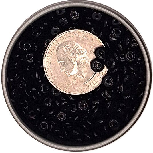 5mm Jet Black Opaque Smooth Pressed Glass Rondelle Beads 75ct