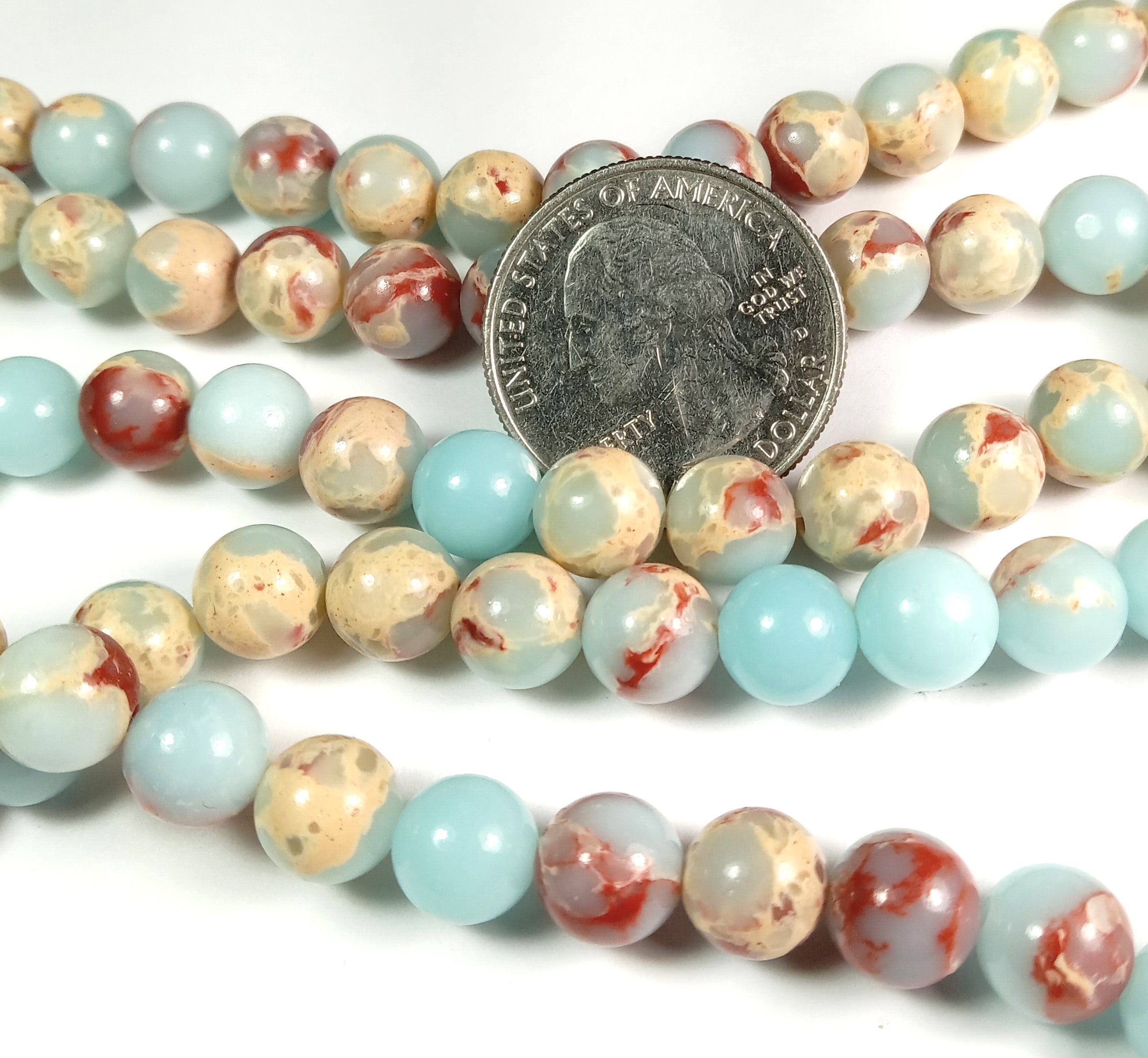 8mm Shoushan Jasper Round Gemstone Beads 8-Inch Strand