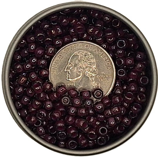 6/0 Magenta-Lined Transparent Gray Rainbow Toho Round Seed Beads 25g