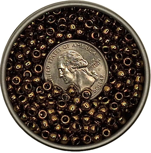 6/0 Antique Bronze Metallic Toho Round Seed Beads 25g