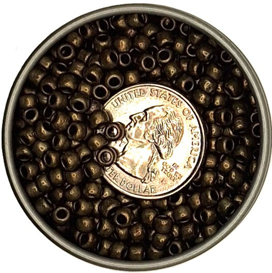 6/0 Bronzed Antique Gold Metallic Toho Round Seed Beads 25g