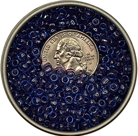 6/0 Purple-Lined Transparent Aqua Toho Round Seed Beads 25g