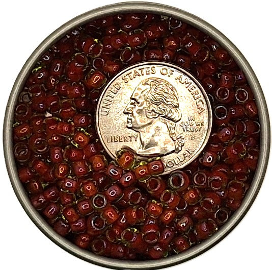 6/0 Hyacinth Orange-Lined Transparent Jonquil Yellow Toho Round Seed Beads 25g