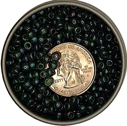 6/0 Emerald Gold Luster Toho Round Seed Beads 25g