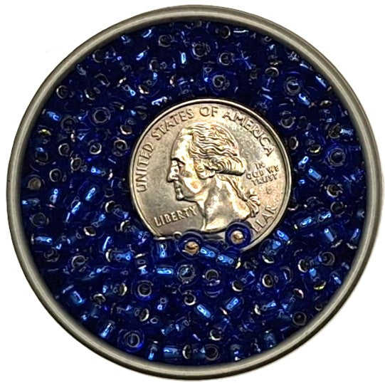 6/0 Sapphire Transparent Silver-Lined Toho Round Seed Beads 25g