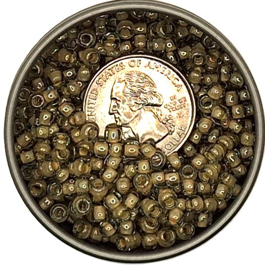 6/0 Orange Creme-Lined Transparent Black Diamond Toho Round Seed Beads 25g