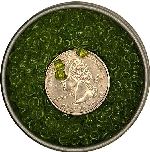6/0 Lime Green Transparent Toho Round Seed Beads 25g