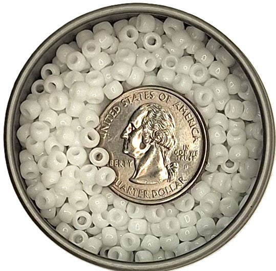 6/0 White Opaque Toho Round Seed Beads 25g