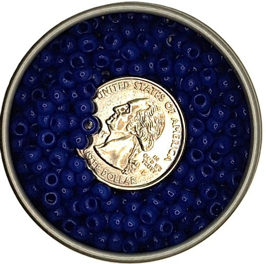 6/0 Navy Blue Opaque Toho Round Seed Beads 25g