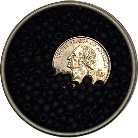 6/0 Jet Black Opaque Matte Toho Round Seed Beads 25g