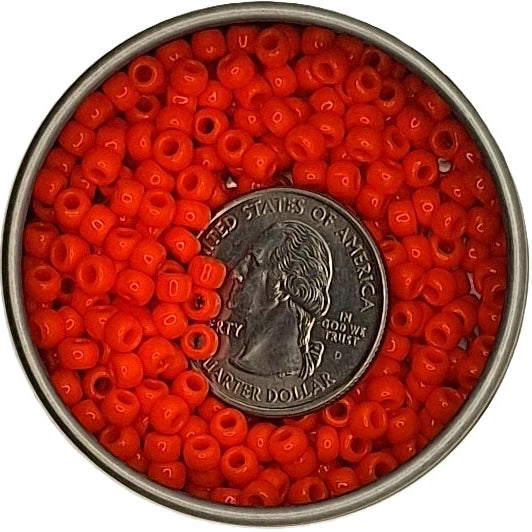 6/0 Sunset Orange Opaque Toho Round Seed Beads 25g