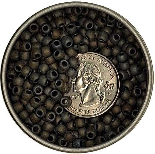 6/0 Gray Rainbow Matte Toho Round Seed Beads 25g