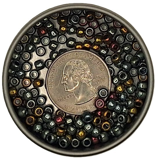 6/0 Galvanized Blue Gold Metallic Toho Round Seed Beads 10g