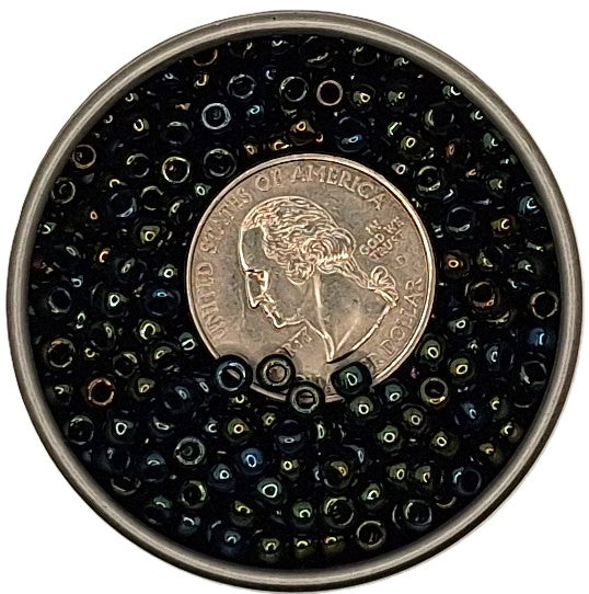 6/0 Green Brown Metallic Rainbow Toho Round Seed Beads 25g