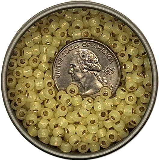 6/0 PermaFinish Milky Jonquil Transparent Silver-Lined Toho Round Seed Beads 25g
