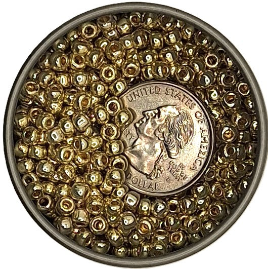 6/0 PermaFinish Galvanized Yellow Gold Toho Round Seed Beads 25g