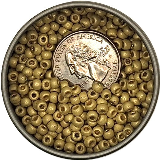 6/0 PermaFinish Galvanized Yellow Gold Matte Toho Round Seed Beads 25g
