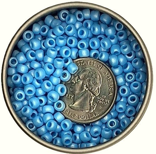 6/0 HYBRID Blue Turquoise Sueded Opaque Toho Round Seed Beads 25g
