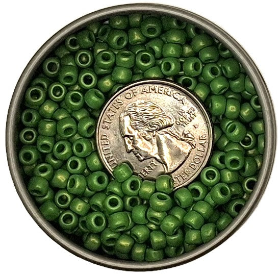 6/0 HYBRID Sueded Gold Mint Green Opaque Toho Round Seed Beads 25g
