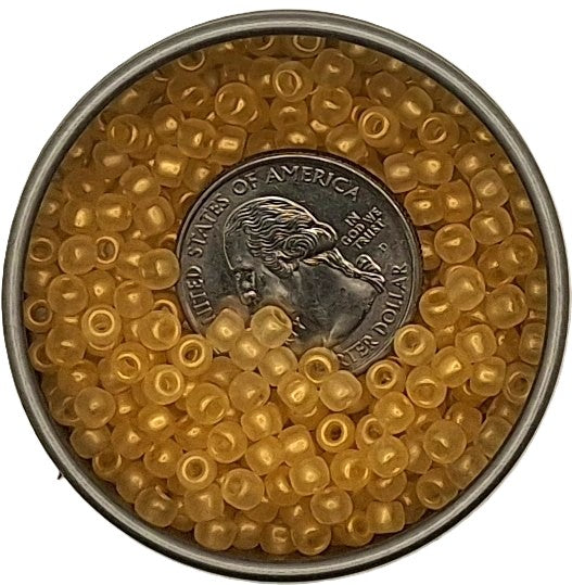 6/0 HYBRID Sueded Gold Light Lame Toho Round Seed Beads 25g