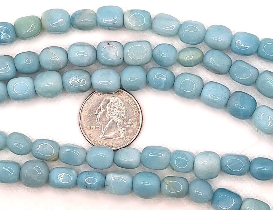 10x8mm Amazonite Squared Nugget Gemstone Beads 8-Inch Strand