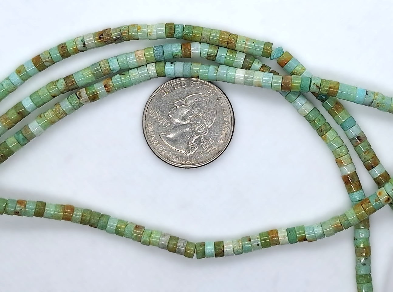 4x2mm Chrysoprase Heishi Gemstone Beads 8-Inch Strand