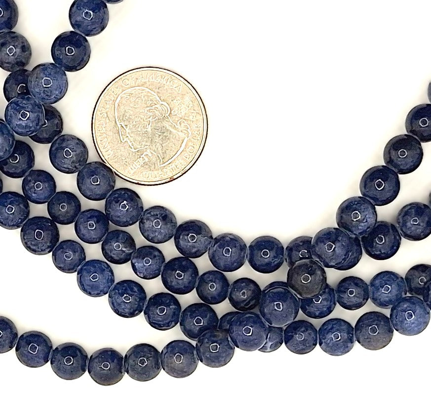 8mm Dumortierite Round Gemstone Beads 8-inch Strand