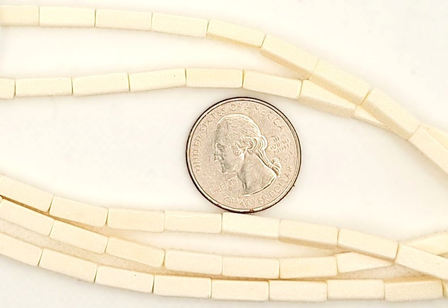 13x4mm Buffalo Bone Square Cylinder Tube Beads 8-inch Strand